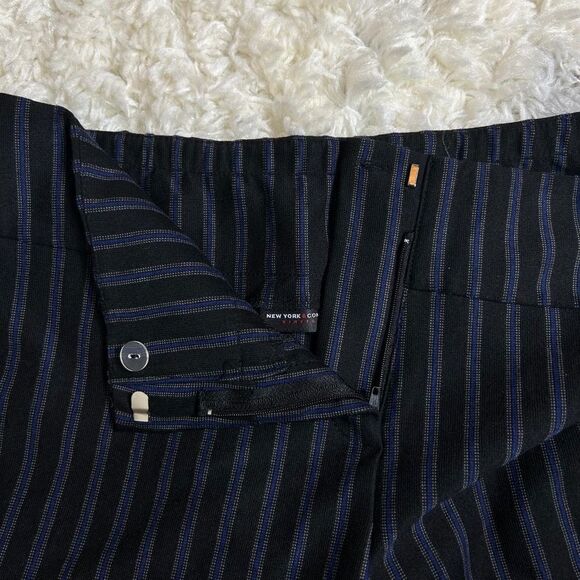 New York & Company Black and Blue Striped flare Pants - Picture 10 of 12